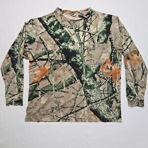 Distressed Camo Long Sleeve Shirt Outfitters Ridge Camouflage Mens Large Shirt